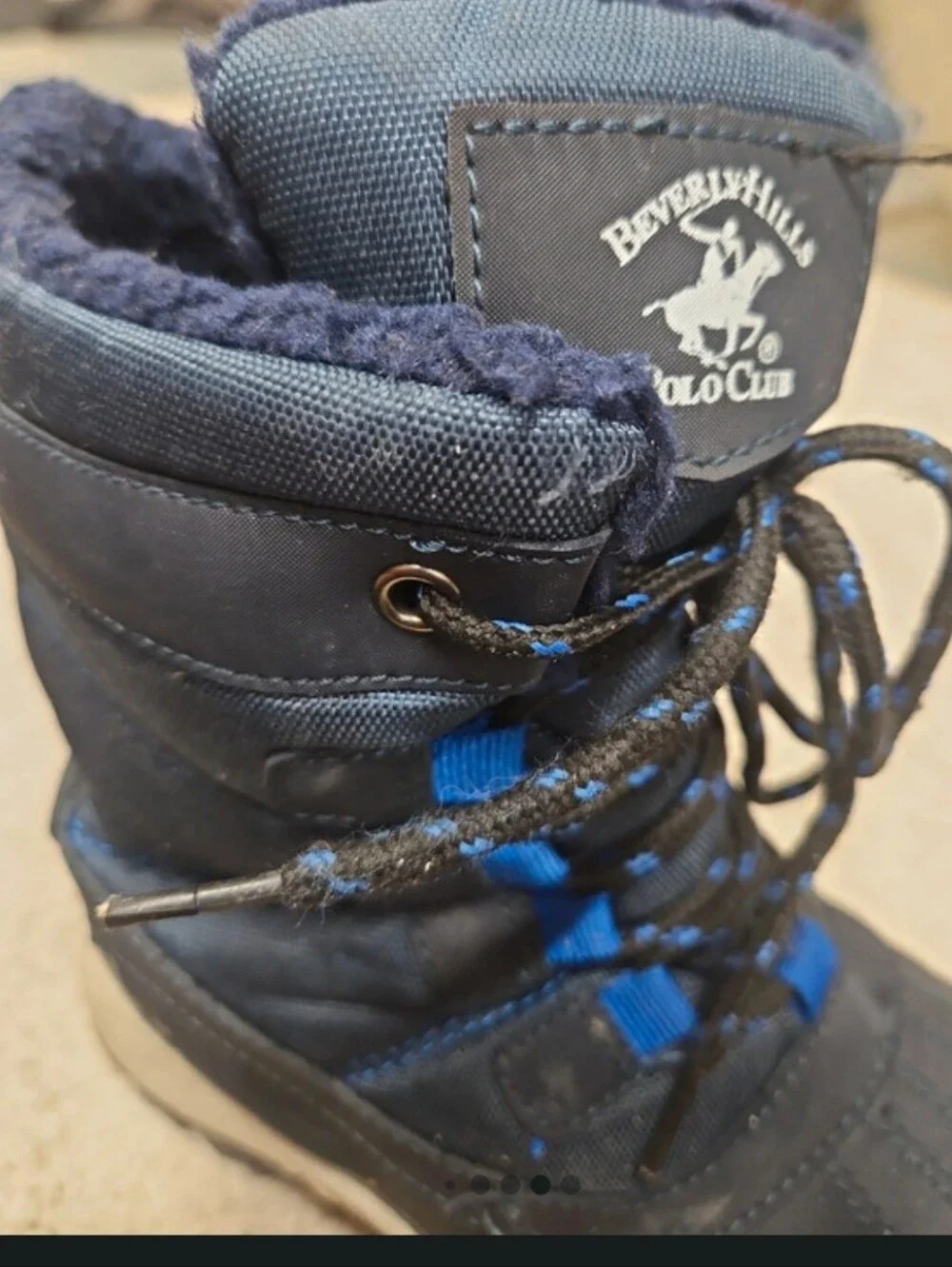 Beverly Hills Polo Club Boys Snow Boots Navy Blue / Black - Size 2 (GUC)